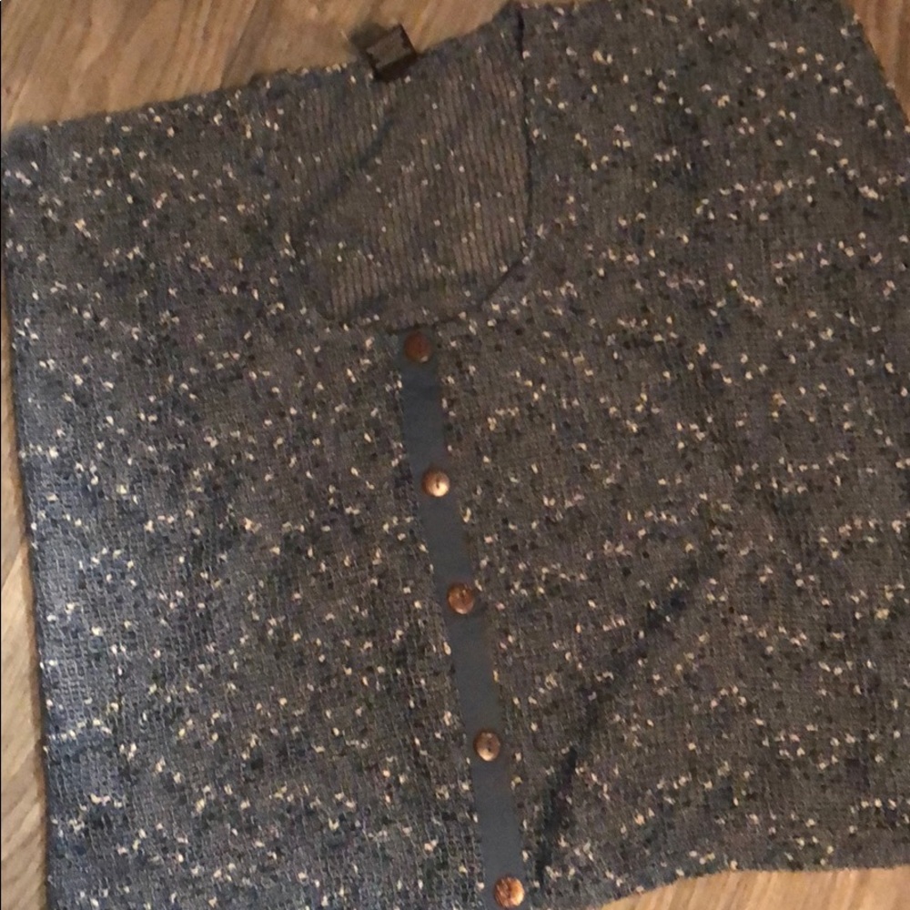 Blue and white poncho